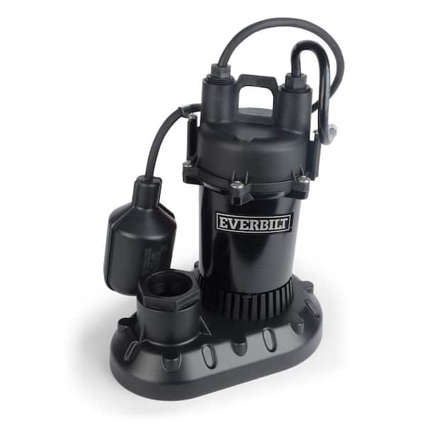 Everbilt 1/3 HP Submersible Aluminum Sump Pump with Tethered Switch