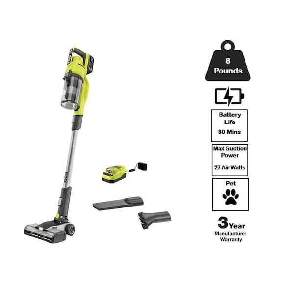 ONE+ 18V Cordless Stick Vacuum Cleaner Kit with 4.0 Ah Battery and Charger