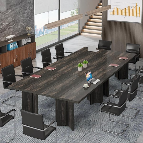 BYBLIGHT Capen 63 in. Rectangular Dark Gray Conference Desk Table 5 ft. Large Meeting Seminar Table with Heavy Duty Base BB JW0755CTGX