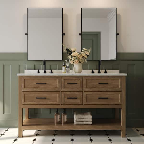 2-Pack 8 in. Widespread Double Handle High-Arc Bathroom Sink Faucet in Matte Black Drain Included