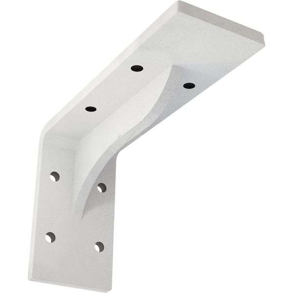 Ekena Millwork 2 in. x 3 3/4 in. x 6 in. Hammered White Embrey Steel Bracket