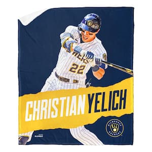 MLB Brewers 23 Christian Yelich Multicolor Polyester Silk Touch Sherpa Throw Blanket