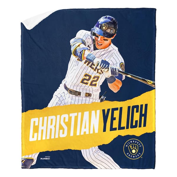 THE NORTHWEST GROUP MLB Brewers 23 Christian Yelich Multicolor Polyester Silk Touch Sherpa Throw Blanket