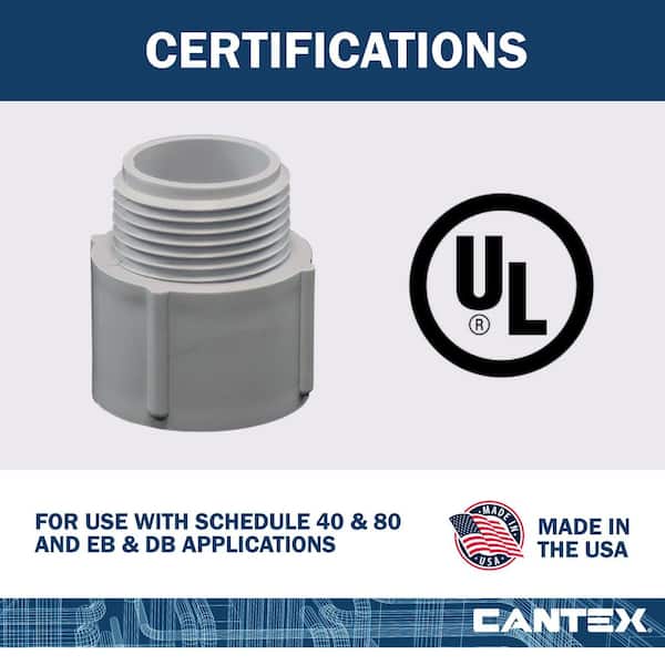 Cantex 1-1/2 in. Male Terminal Adapter R5140107 - The Home Depot