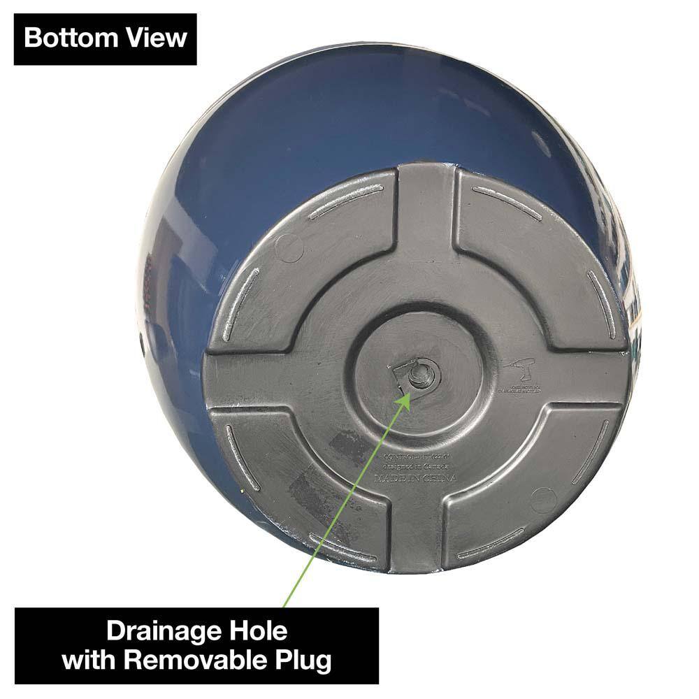 Navy Blue High-Density Resin Outdoor Planter with Drainage Hole