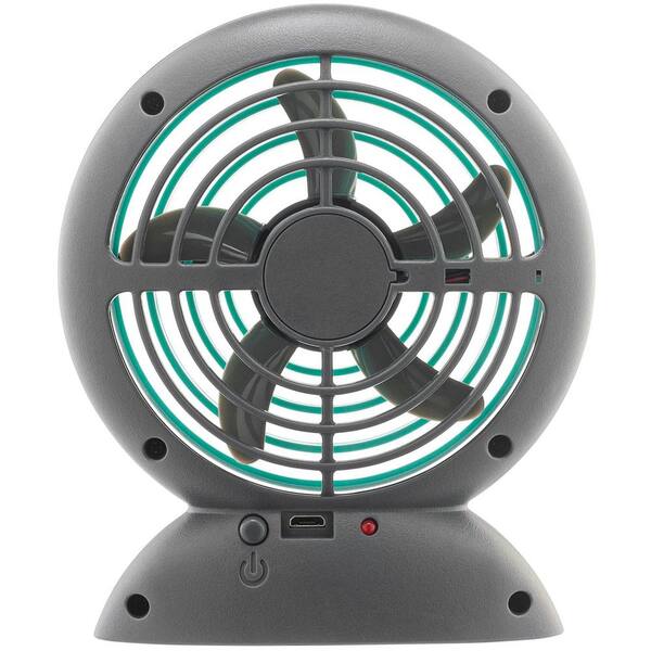 Treva 3-1/2" Blue 3-Speed Portable Rechargeable Fan with Sturdy Base FD35B01 New 
