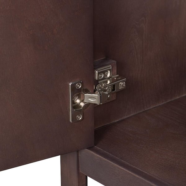 Baye 24 in. W Freestanding Brown Bath Vanity with White Ceramic Top Unassembled