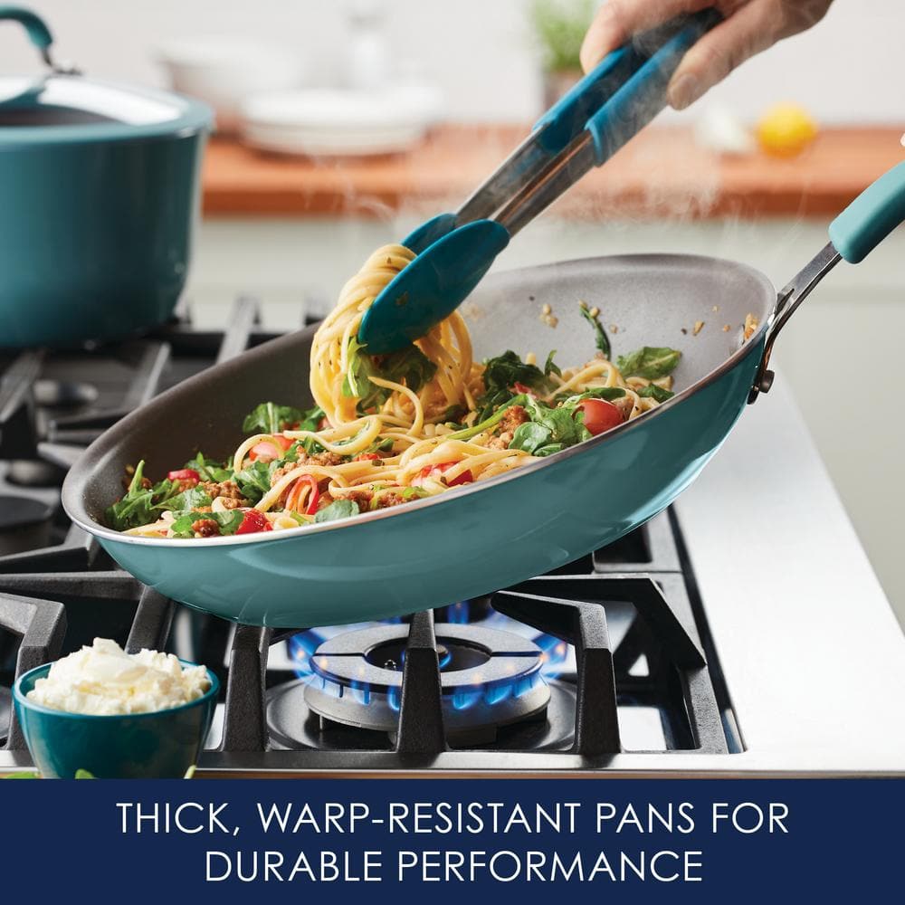 Agave Blue 12.5" Aluminum Nonstick Frying Pan with Ceramic Coating