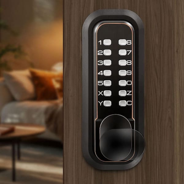 Mechanical Keyless Entry Door Lock, 4-7 Digits Code, 2.0 Code Upgrade, for Indoor or Outdoor, Oil-Rubbed Bronze
