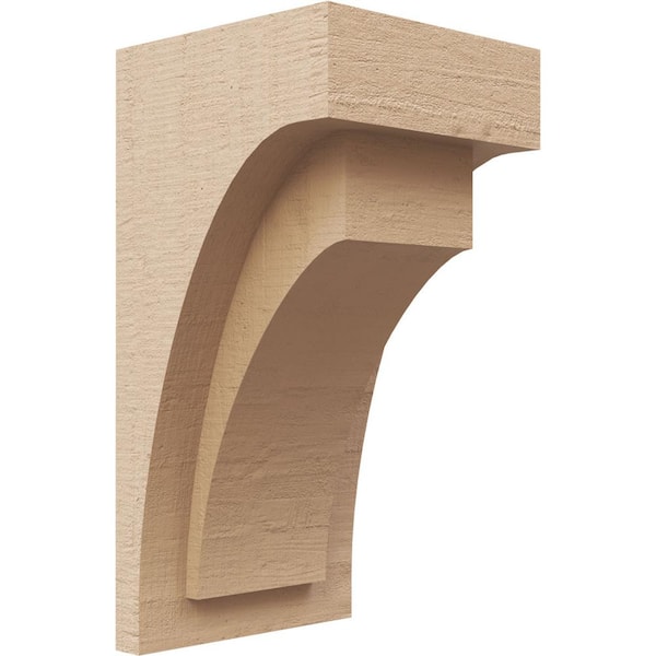 Ekena Millwork 5 in. x 10 in. x 5 in. Series 2 Wide Rivera Rough Cedar Woodgrain Timberthane Polyurethane Corbel, Primed Tan