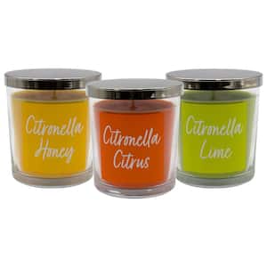 Multi Colored 10 oz. Citronella Scented Candles (Set of 3)