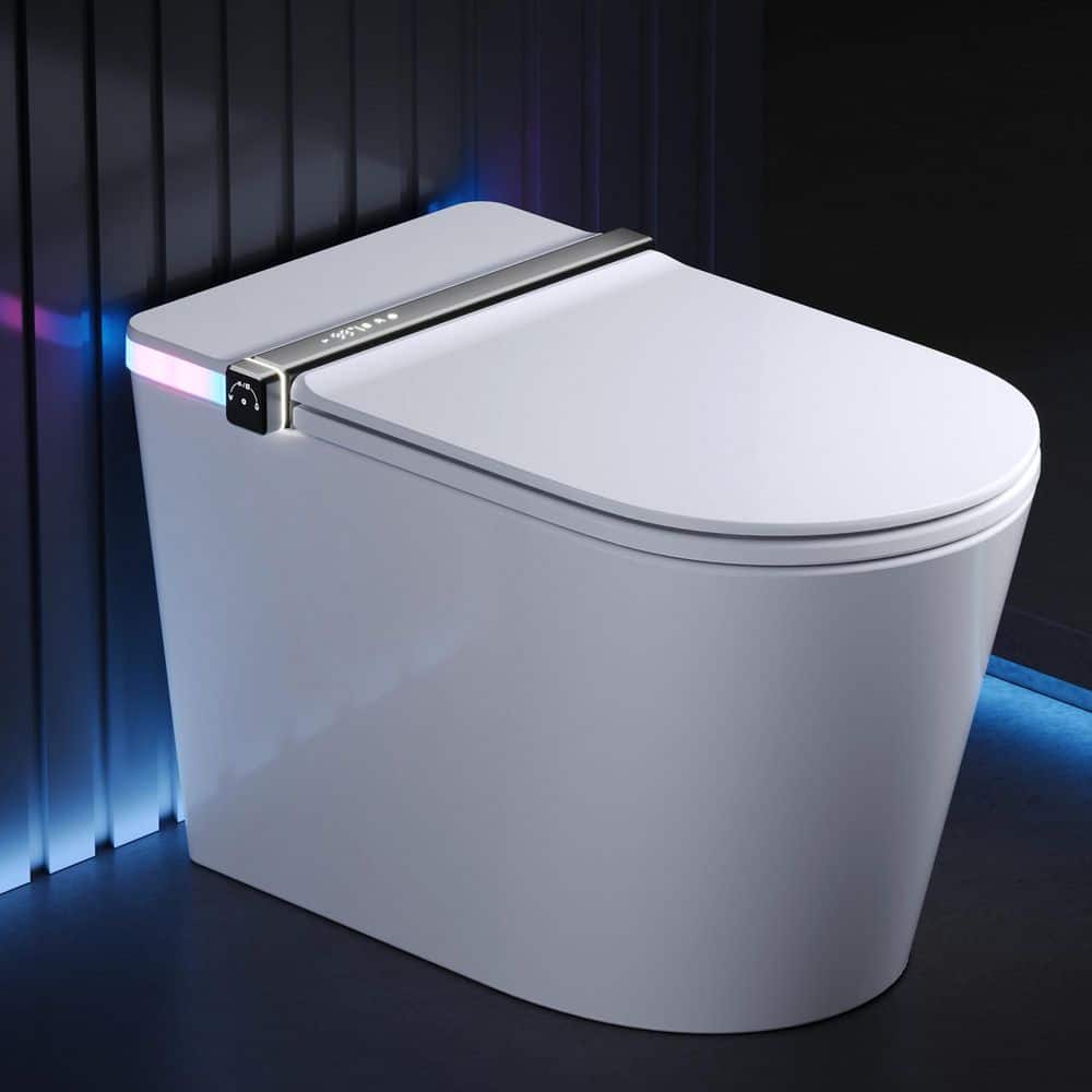 DEERVALLEY Tankless Elongated Bidet Toilet 1.32 GPF in White with