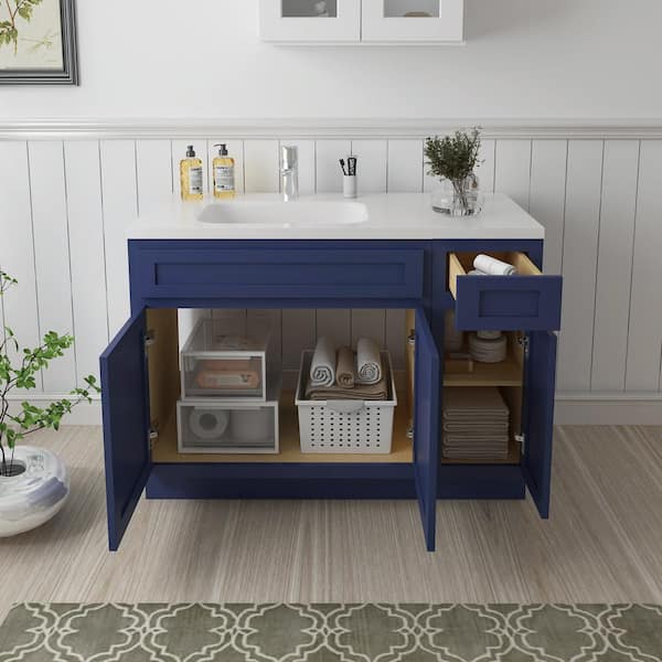 Vanity Art 45 in. W x 21 in. D x 32.5 in. H Bath Vanity Cabinet without Top in Blue