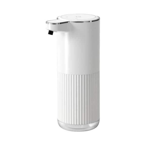 13 oz. White Wall-Mounted and Countertop Commercial Touchless Foaming Soap Dispenser, 4-Level Adjustable Rechargeable