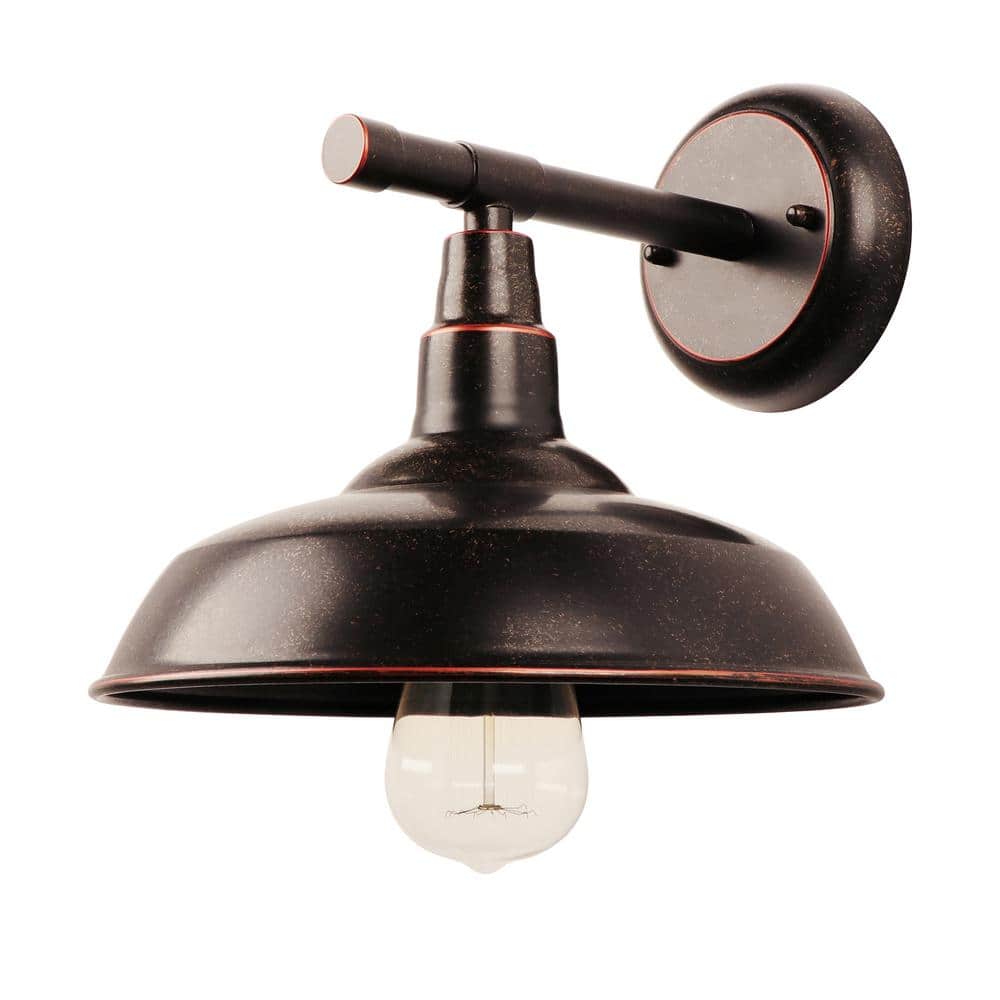 1-Light Oil Rubbed Bronze Outdoor Barn Light Sconce