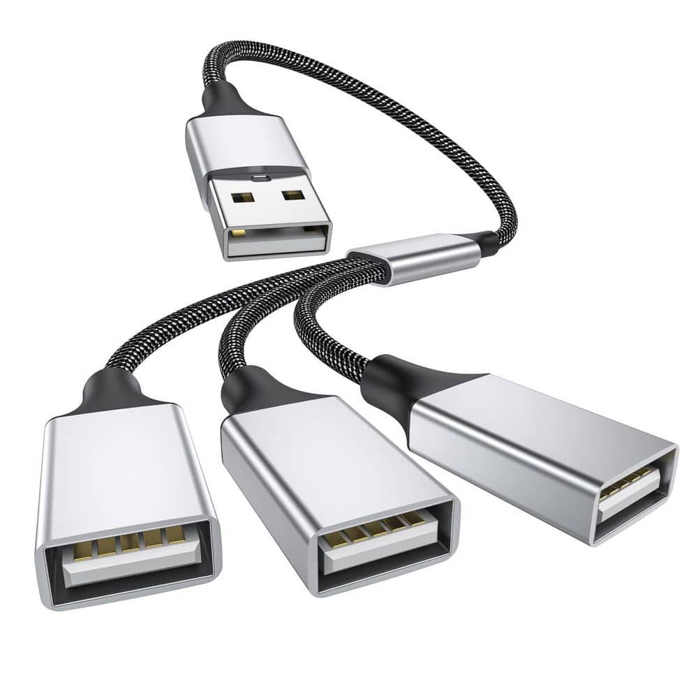 3 in 1 USB Splitter Cable Portable USB 2.0 Hub for Charging Data Transfer Laptop Mac Durable Aluminum price history on PriceWatchPro
