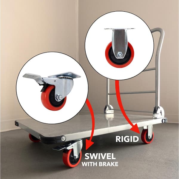 Creative Industrial Sales 3x1-1/2 Rigid Caster – Orange Polyurethane Wheel, 350lb Capacity Each