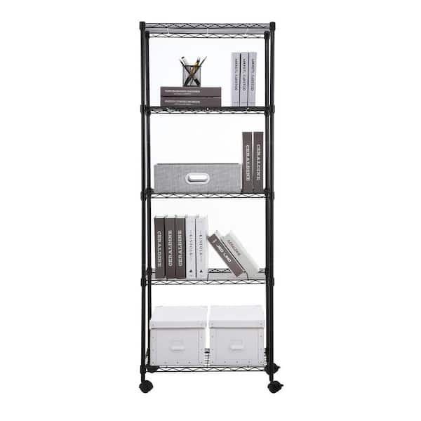 Gcirik 5-Tier Storage Shelves Wire Rack Metal Shelving Unit, Black