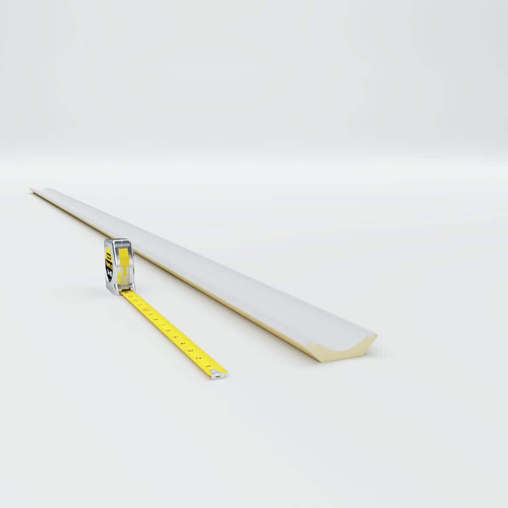 Classic Smooth White Polyurethane Crown Moulding, 94.5" Length