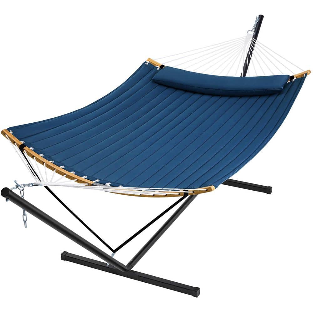 11.8 ft. Navy Blue Curved-Bar Hammock with Stand Detachable Pillow and Portable Carrying Bag, Perfect for Outdoor/Indoor price history on PriceWatchPro