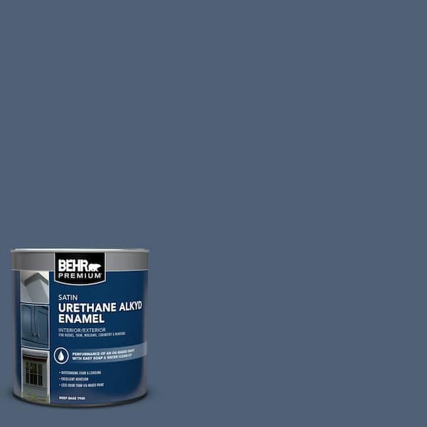 BEHR PREMIUM 1 qt. #BIC-52 Loyalty Satin Enamel Urethane Alkyd Interior/Exterior Paint