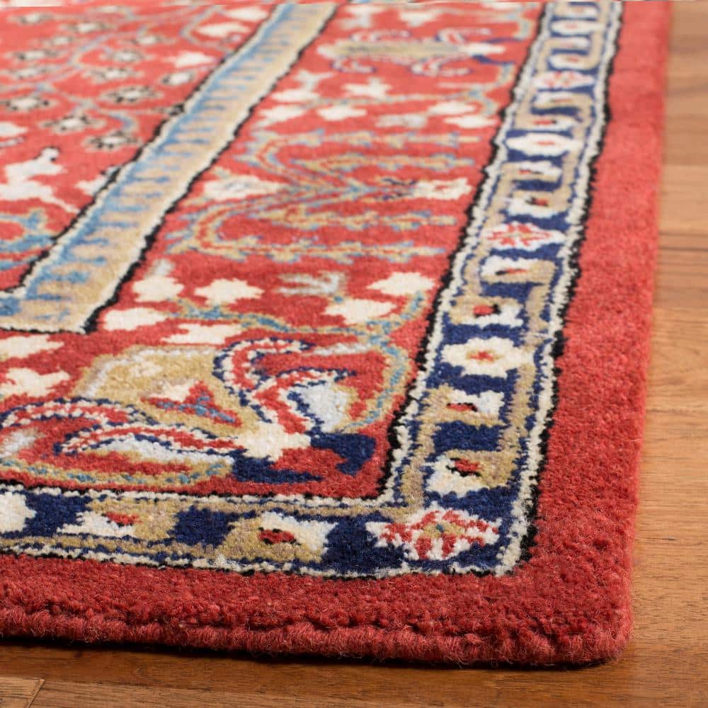 Antiquity Red/Multi 6' Square Hand-Tufted Wool Area Rug