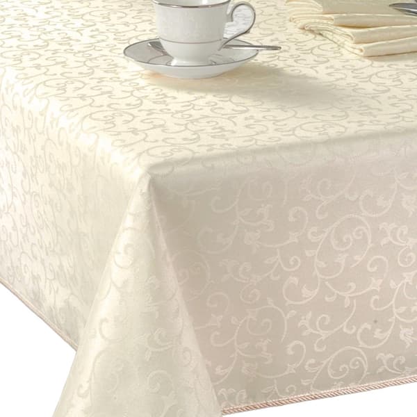Lenox Opal Innocence Tablecloth, Ivory - 60"W x 84"L
