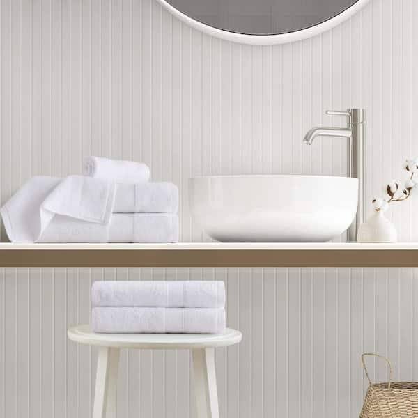 Premium Turkish Cotton 6-Piece White Solid Bath Towel Set