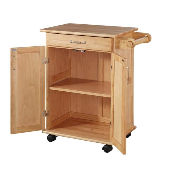 Shop our Create-a-Cart Solid Wood Natural Finish Kitchen Cart w/ Solid Wood  Natural Finish Top by