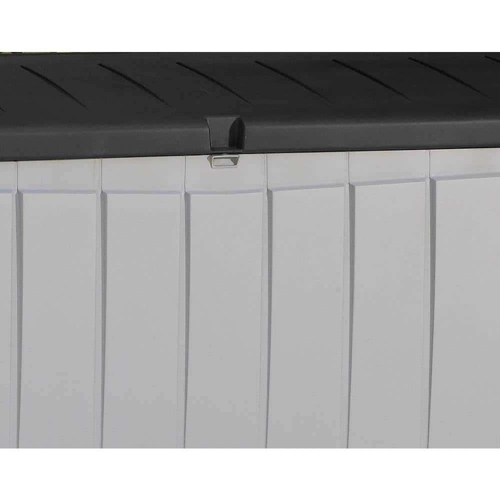 Keter 90 Gallon Black and Gray Lockable Plastic Deck Box