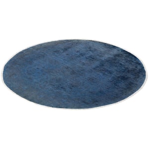 Blue 4 ft. 3 in. x 4 ft. 3 in. Fine Vibrance One-of-a-Kind Hand-Knotted Area Rug