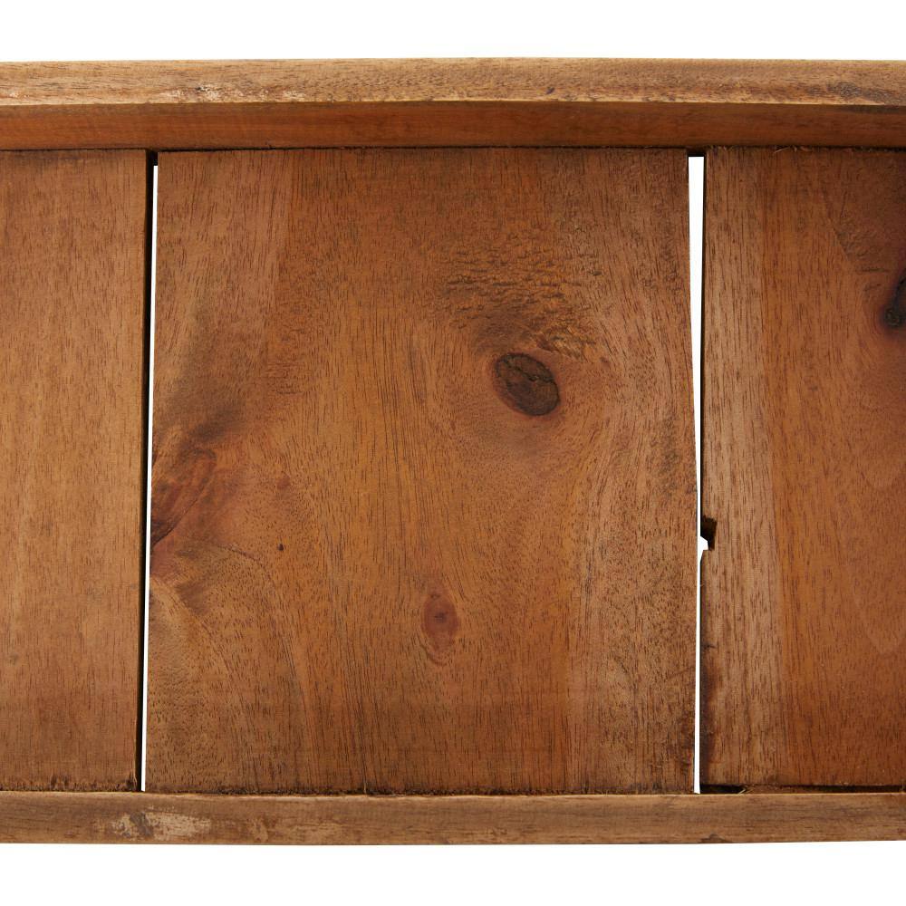 Cottage Charm Mahogany Wood Rectangular Tray Set, 3 Pieces