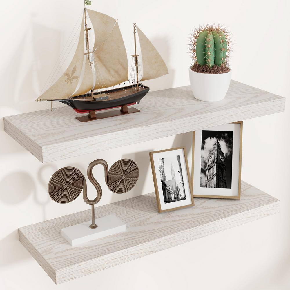 24 in. W x 9.3 in. D Rustic Decorative Wall Shelf Set of 2