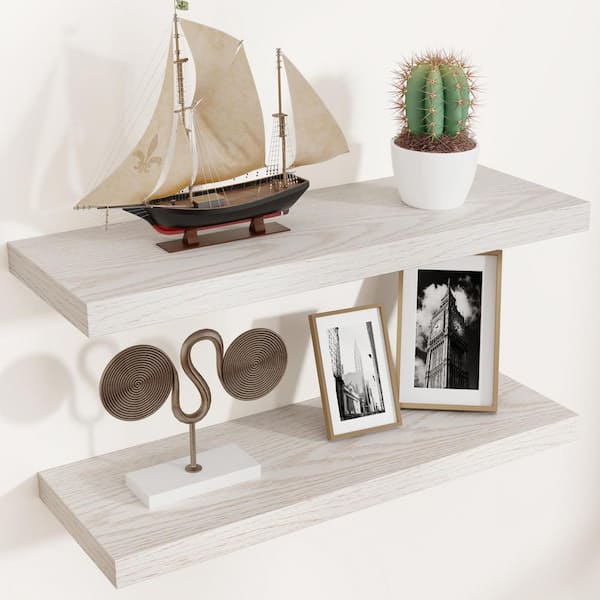 Unbranded 24 in. W x 9.3 in. D Rustic Decorative Wall Shelf Set of 2