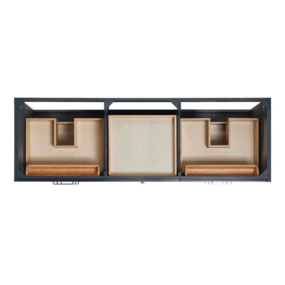 Monroe 66" Midnight Blue Double Sink Vanity with Carrara White Quartz Top