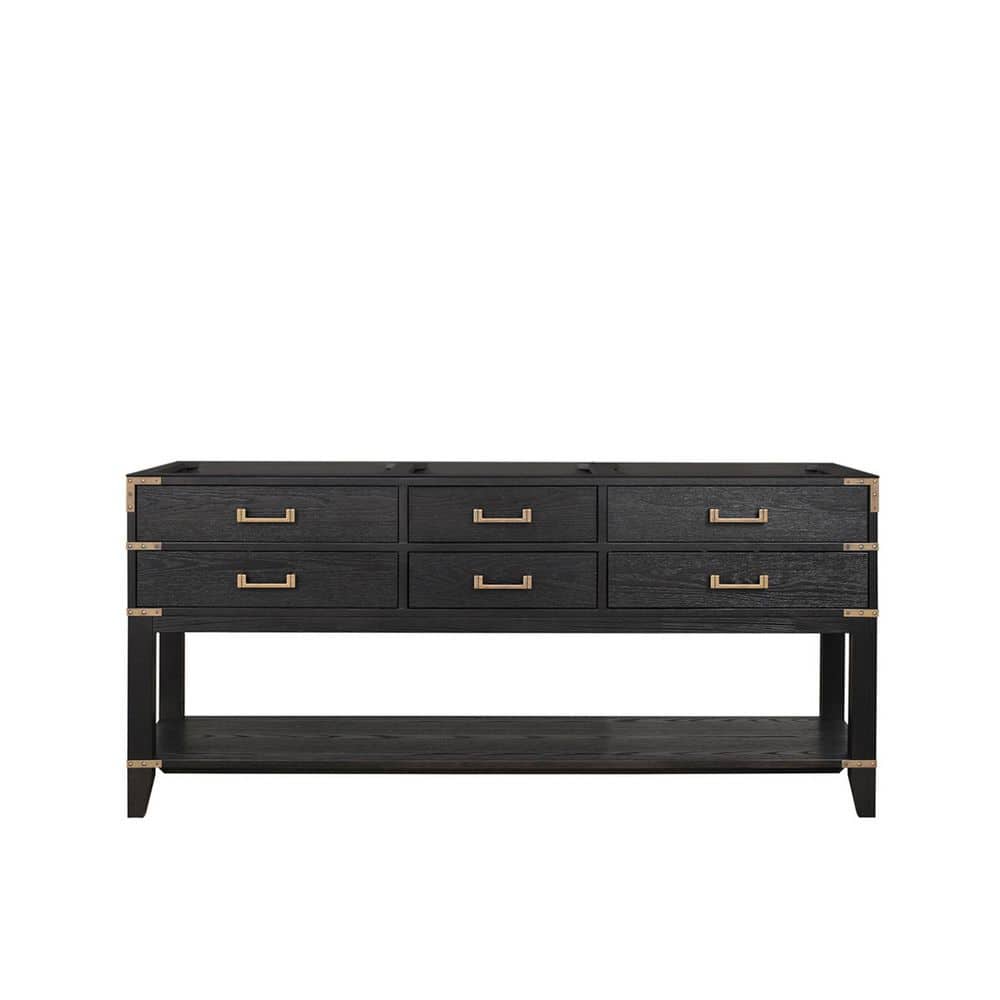 Irvington 72 in. W x 22 in. D Double Bath Vanity Cabinet without Top in Black Oak Double Assembled price history on PriceWatchPro