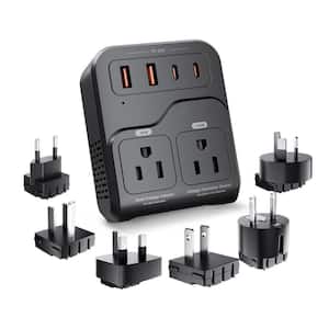 7-in-1 European Travel Power Adaptor with 3AC/2USB-A/2USB-C, 2000-Watts Voltage Converter US to Europe