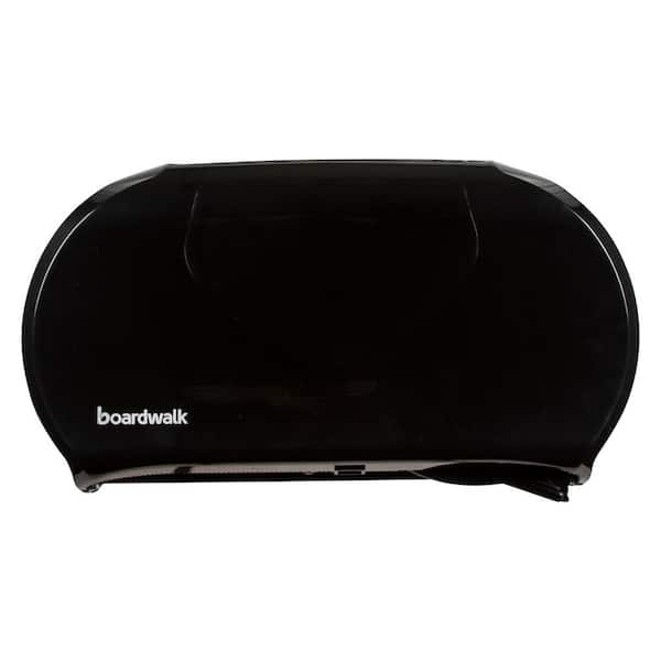 Boardwalk 20-1/4 in. x 12-1/4 in. Black Jumbo Twin Toilet Paper Dispenser