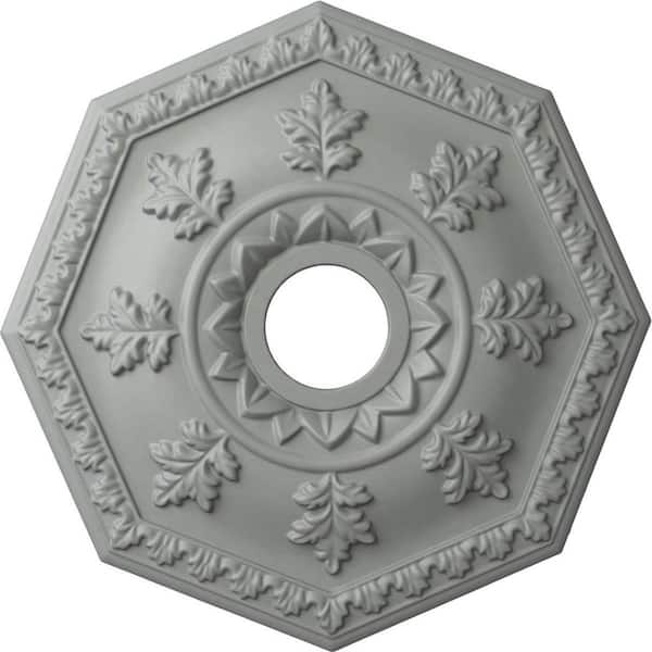 Ekena Millwork 18" x 3-1/2" ID x 1-1/2" Nottingham Urethane Ceiling Medallion (Fits Canopies upto 4-5/8"), Primed White