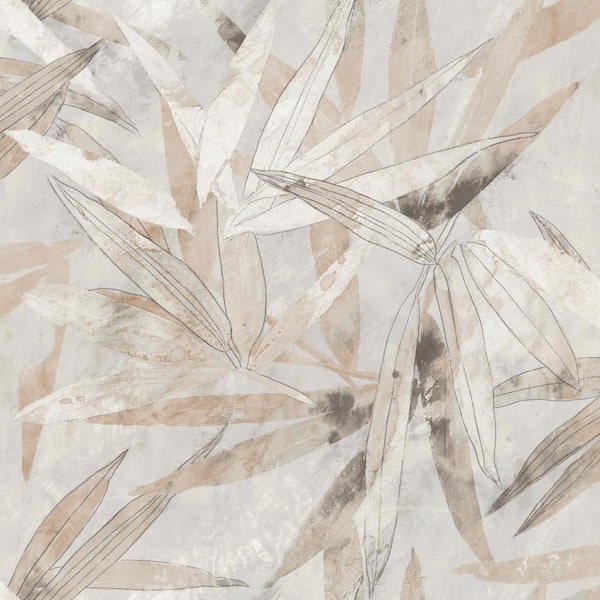 NuWallpaper Neutral Grey Bali Bamboo Peel & Stick Wallpaper Sample