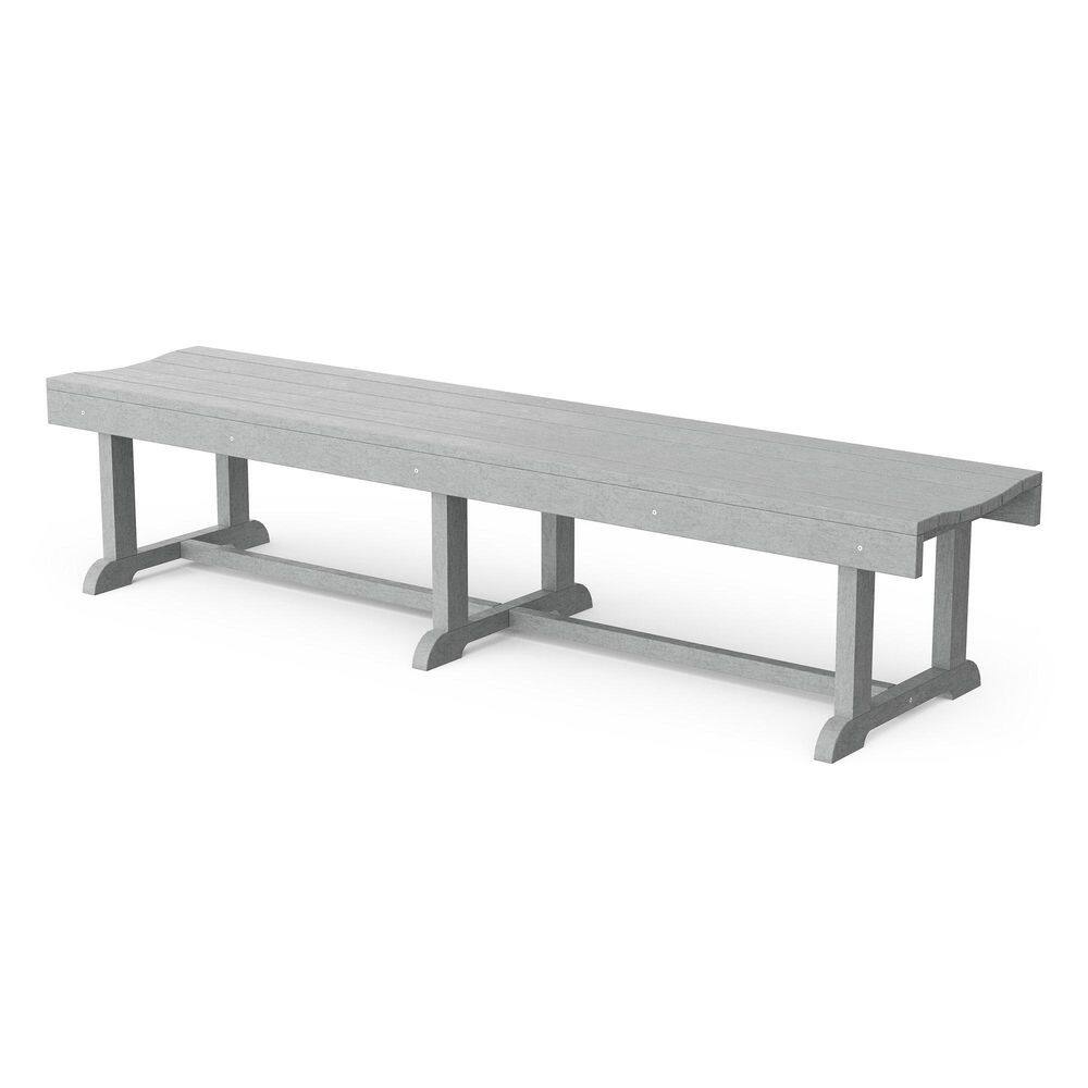Heritage 68 in. Light Gray HDPE Plastic Outdoor Patio Backless Bench price history on PriceWatchPro
