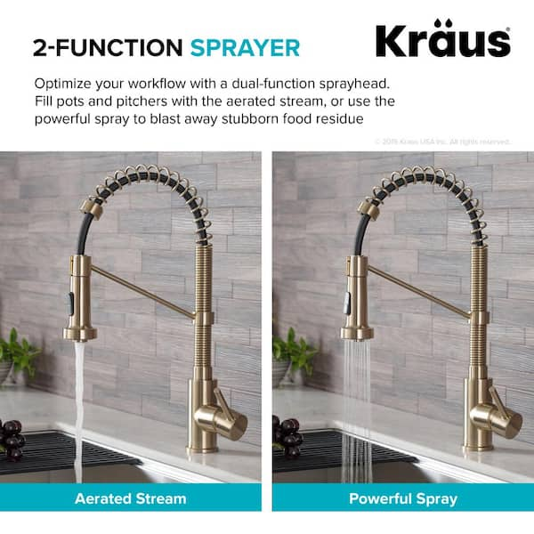 KRAUS Single Handle 18-Inch Commercial Kitchen Faucet with Dual