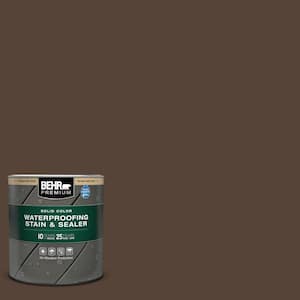 1 qt. #N170-7 Baronial Brown Solid Color Waterproofing Exterior Wood Stain and Sealer