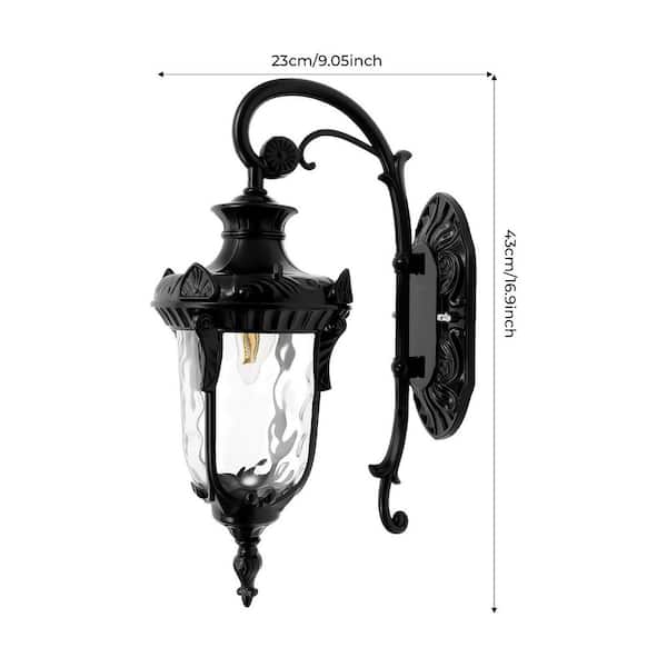 OUKANING 1-Light Black Retro Outdoor/Indoor Waterproof