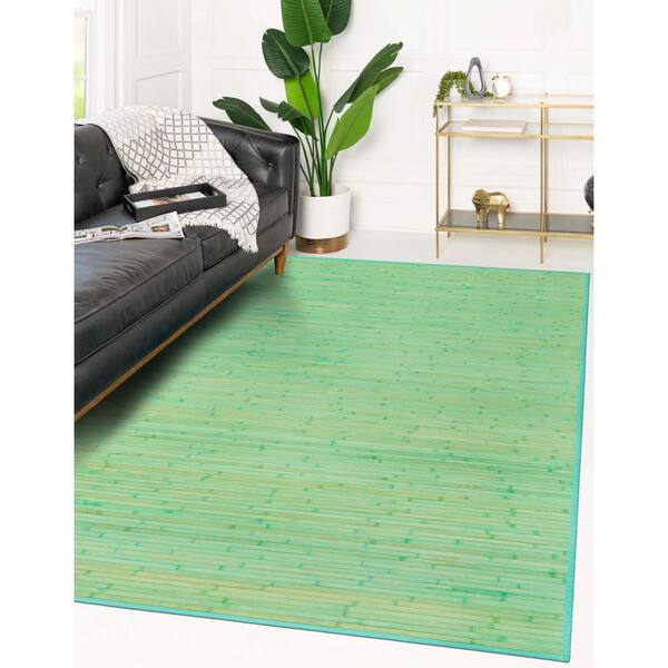 Bamboo Zhuzi Aqua 8 ft. x 10 ft. Rectangle Area Rug