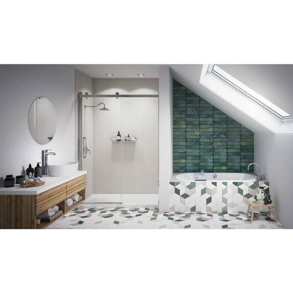 ANZA 66 in. x 36 in. Acrylic Oval Drop-in Center Drain Whirlpool Bathtub Chroma in White