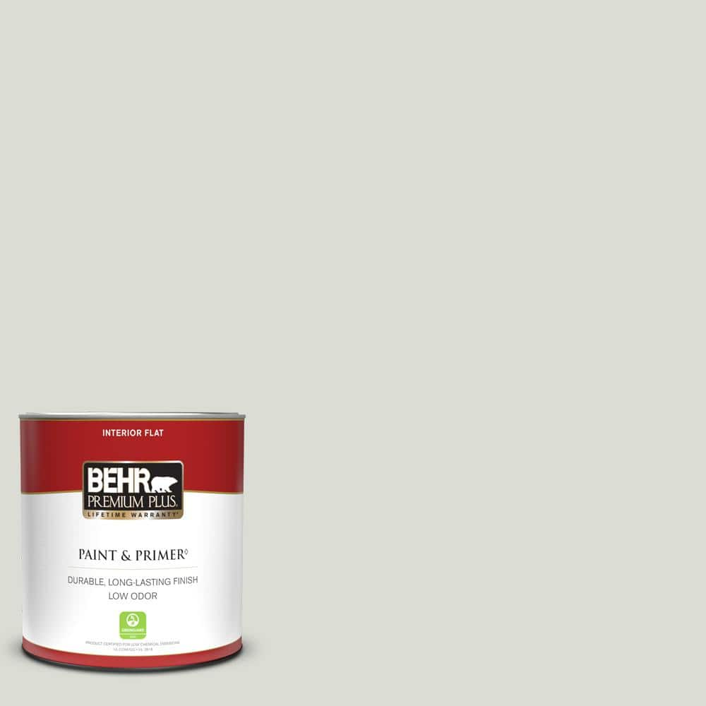 BEHR PREMIUM PLUS 1 qt. #BWC-29 Silver Feather Flat Low Odor Interior ...