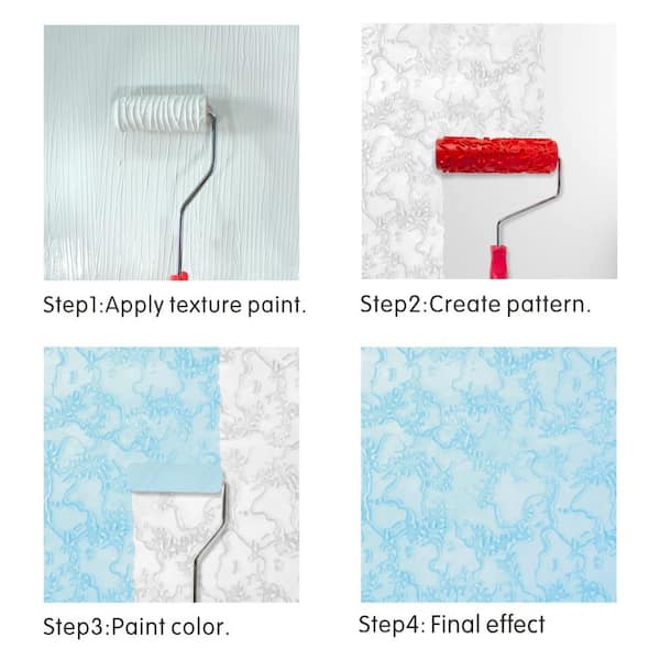 For Wall Rubber Decorative Paint Roller Pattern Embossed Texture