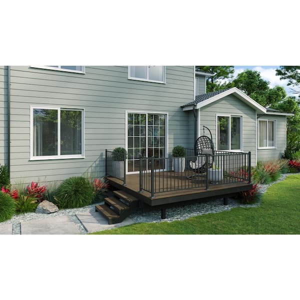 FORTRESS Infinity IS Freestanding 12 ft. x 12 ft. Caribbean Coral Grey  Composite Deck 3 Step Kit with Steel Frame and Steel Rail K-64403840926 -  The Home Depot