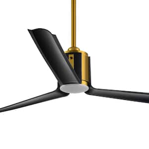 Parvez 60 in. Integrated LED Indoor Black and Gold Ceiling Fans with Light and Remote Control Included